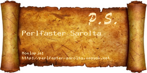 Perlfaster Sarolta névjegykártya
